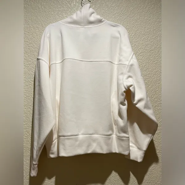 Alo Yoga NWT Hazy Mock Neck Pullover in Ivory Size S Oversized - Image 6