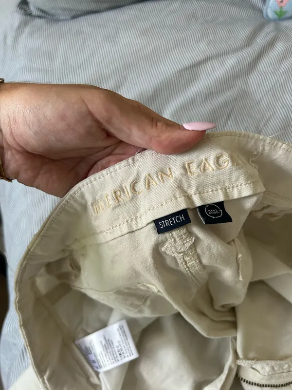 Cream American Eagle Cargo Pants - Image 2