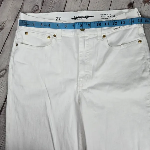 J. Crew Slim-wide‎ jean White Denim CH680 27 NWT - Image 8