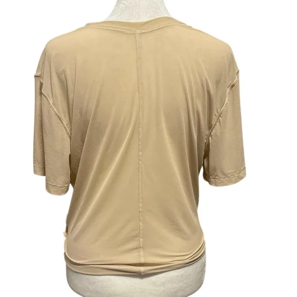Lululemon Size 8 Lightweight Mesh Reversible Yoga Tee T Shirt Prosecco Beige - Image 4