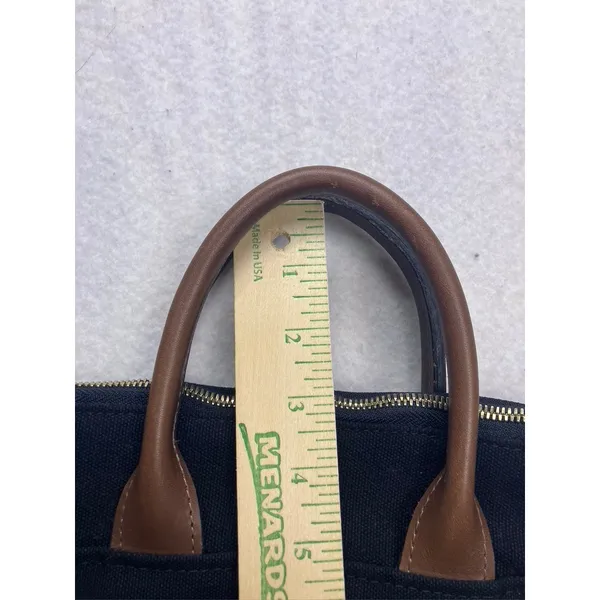 R.Riveter Black Canvas & Brown Leather Crossbody‎ Tote Bag American Handmade - Image 11