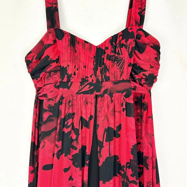 Connected Apparel Mesh Overlay High Low Maxi Dress Size 16 Whimsigoth Vampire - Image 5