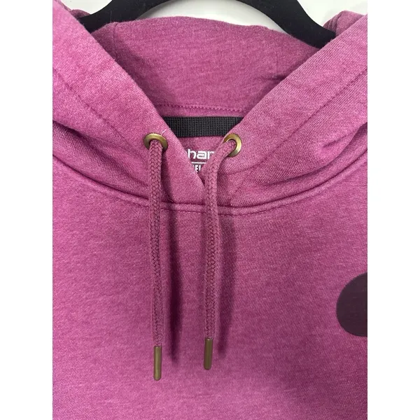 Carhartt Women's Clarksburg Hoodie Berry Pink Heather Medium Workwear Streetwear - Image 3