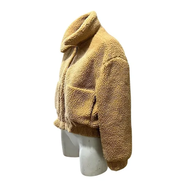 Urban Outfitters Women's Teddy Jacket Brown Zip Up Size S Standard - Image 6