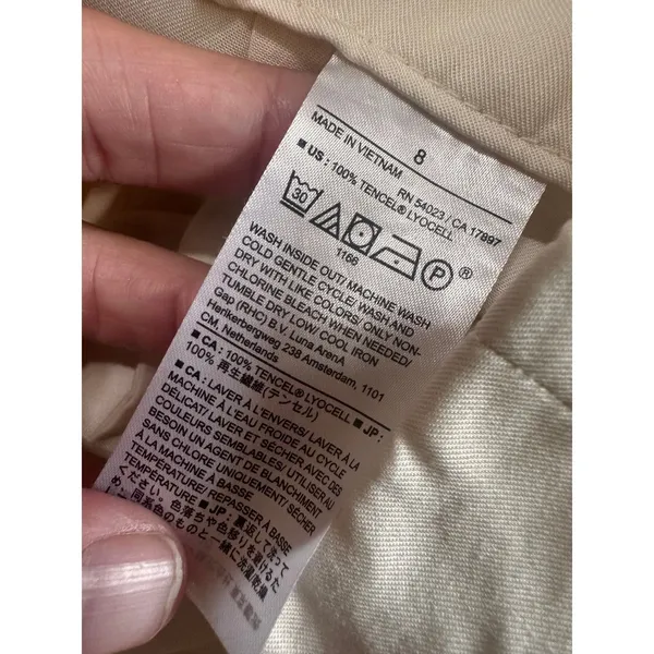 Banana Republic Tencel Wide Leg Cargo Pants Off‎ White High Rise 8 635698-00 - Image 10