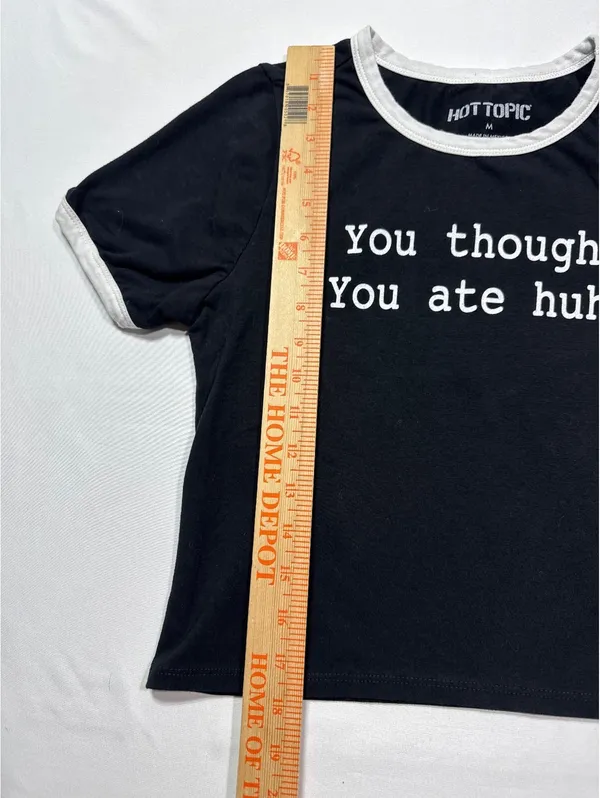 Hot Topic Retro Ringer Tee - 'You Thought You Ate Huh?' - M - Image 3