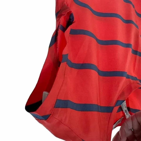 Abercrombie & Fitch Split Back Top - Size S- Red/Orange with Navy Stripes - Image 6