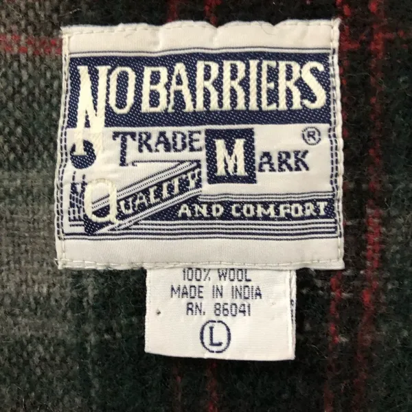 Vintage No Barriers Plaid Wool Fringe Crop Vest L - Image 5