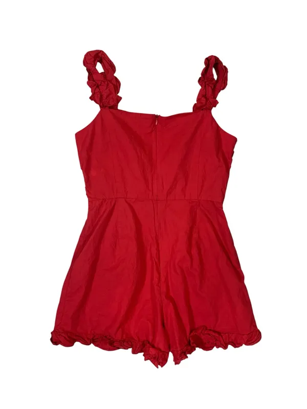 Urban Outfitters Red Ruffle Trim Sleeveless Romper S Boho Summer Playsuit - Image 3