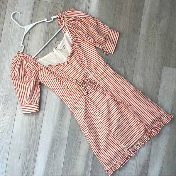 For Love & Lemons Dress striped corset mini selman womens Orange (xsmall) party - Image 3