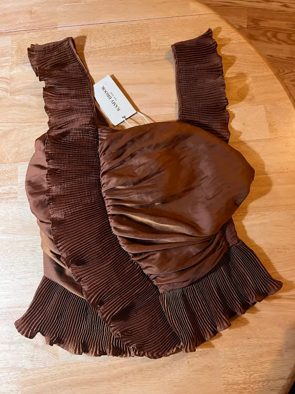 Ramy Brook Kathy Ruffle Peplum Top in Copper BNWTS $325.00 - Image 6