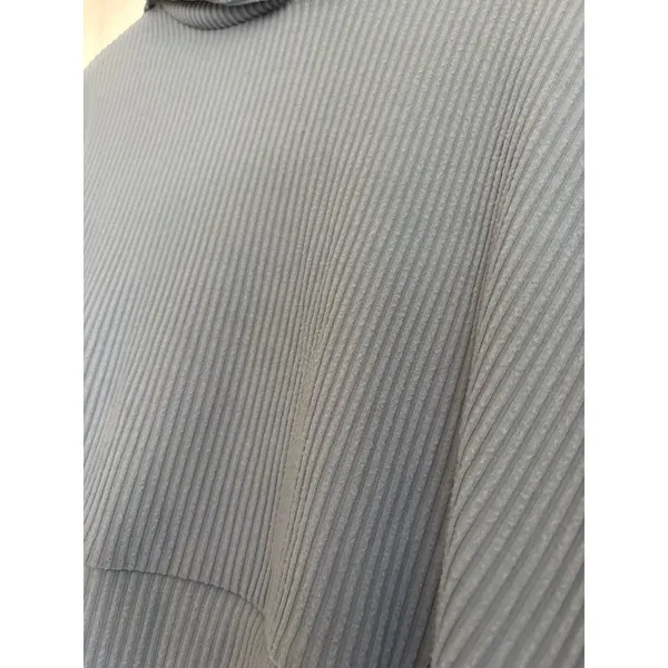 Alo Yoga Muse Hoodie‎ ribbed knit cropped In Blue Size Medium - Image 3