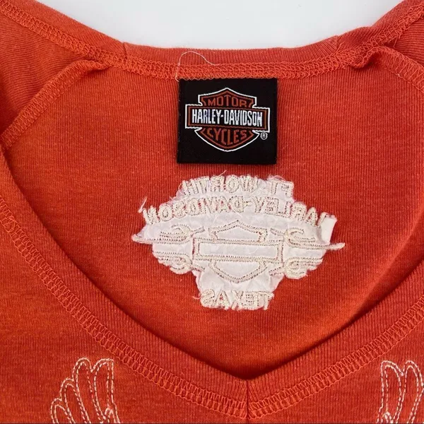 Harley Davidson women’s‎ orange Eagle shirt FT Worth Texas small - Image 2