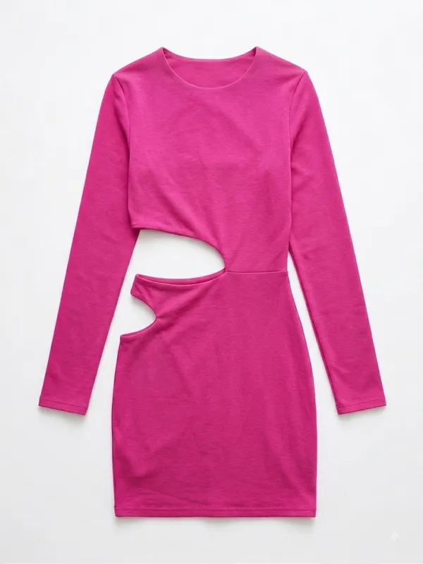 superdown Jamie Cut Out Dress Womens S Hot Pink NWT One Sleeve Asymmetric - Image 7