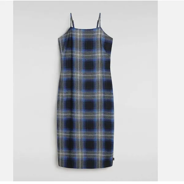 NWT Vans camden check slip dress in blue XS - Image 6