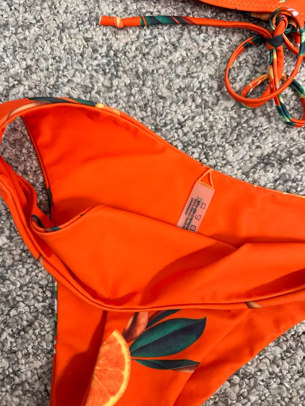 Zaful Orange Blossom Print Bikini Set - Image 11