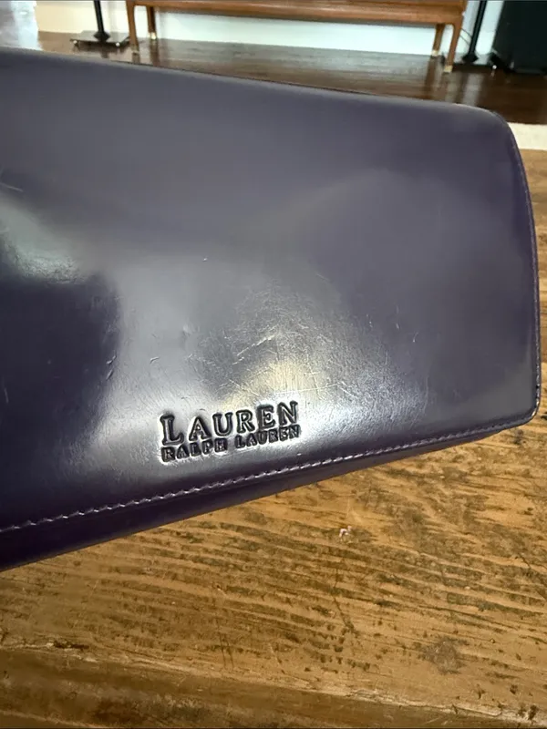 Lauren Ralph Lauren Purple GlossyLeather Wallet - Image 2
