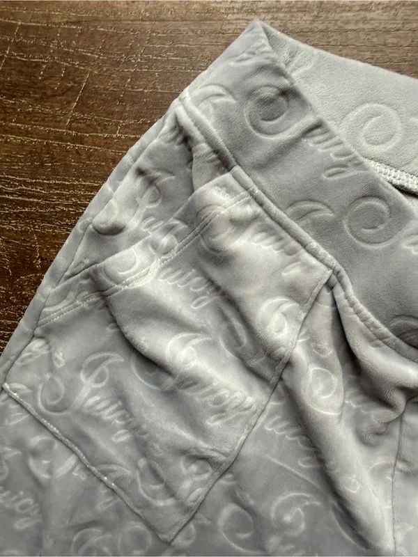Juicy Couture Velour Embossed Logo Lounge Pants Gray Women’s XS Y2K - Image 4