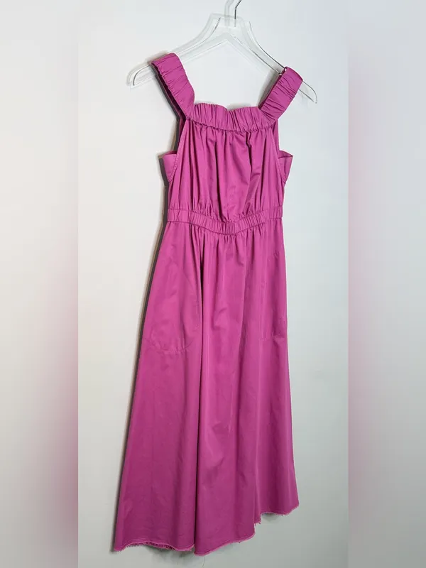 Anthropologie Maeve Pink Purple Fuchsia Mona Off Shoulder Midi Dress - Image 6
