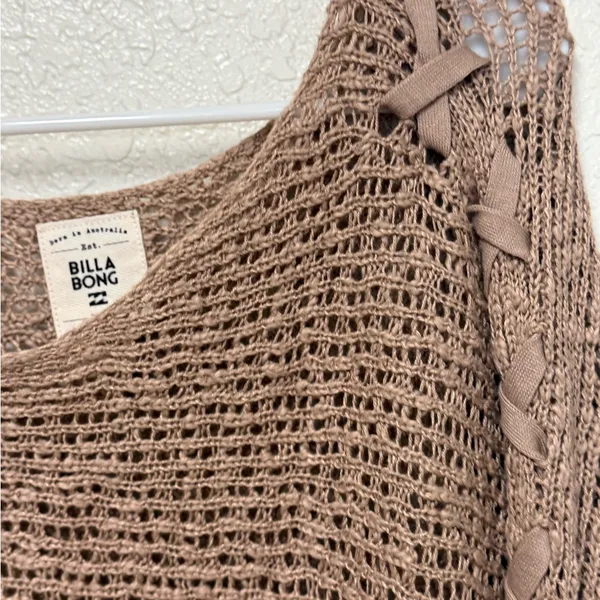 BILLABONG Brown Off-the-Shoulder Knit Sweater Size Large - Image 7