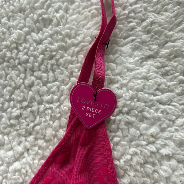 NWT Paris Hilton Pink mesh lounge set Size M - Image 4