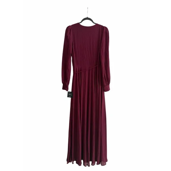 NWT Lulu's My Whole Heart Plum Long Sleeve Wrap Dress Size S - Image 4