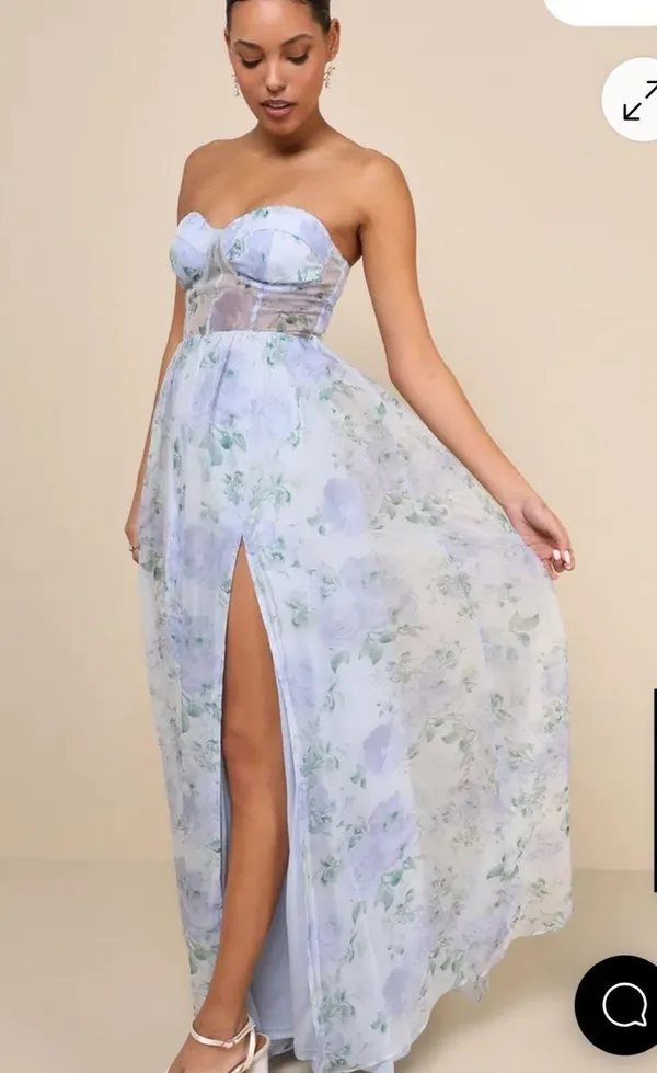 Lulus Floral wedding guest dress - Image 4