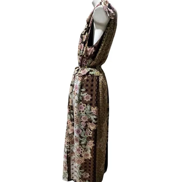 Lane Bryant Plus Size 28 Floral Chiffon Maxi Dress Sleeveless V-Neck - Image 3