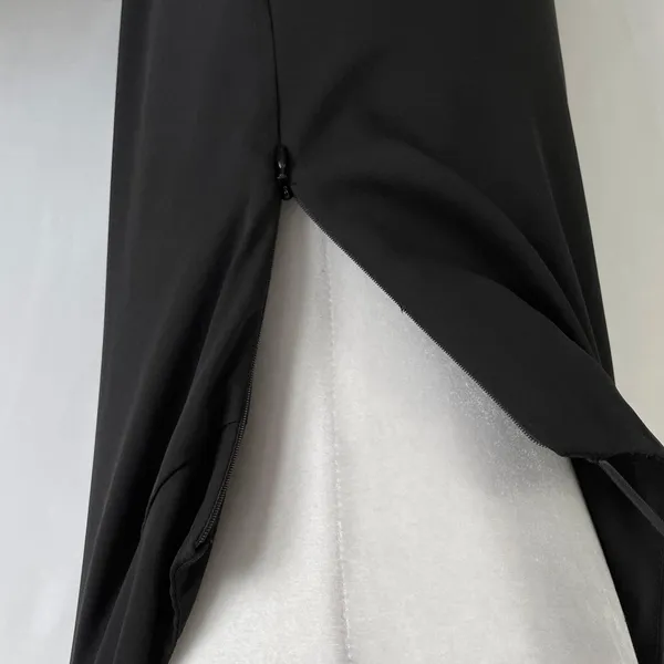 New Krisa One Sleeve Maxi One Shoulder Long Sleeve Side Slit Dress Black Size XS - Image 15