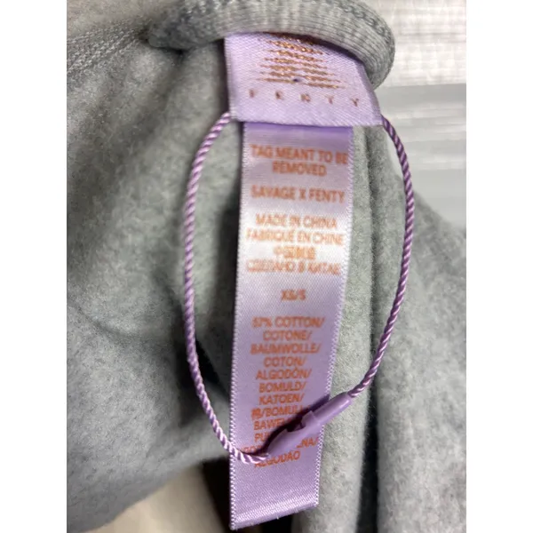 New Savage X Fenty‎ Gray Hoodie Robe Wrap Lounge Wear XS S - Image 6