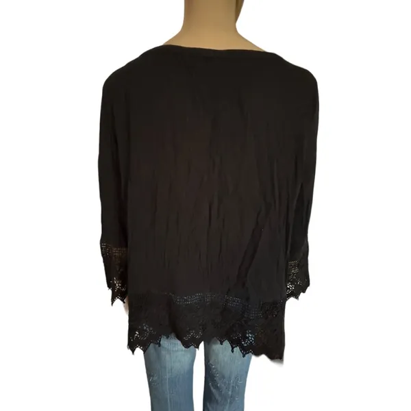 American Eagle crochet lace trim gauze top - Image 3