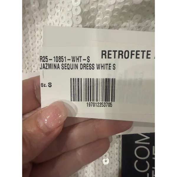 Retrofête Jazmina White Sequin One-Shoulder Gown – Size Small‎ – NWT - Image 8