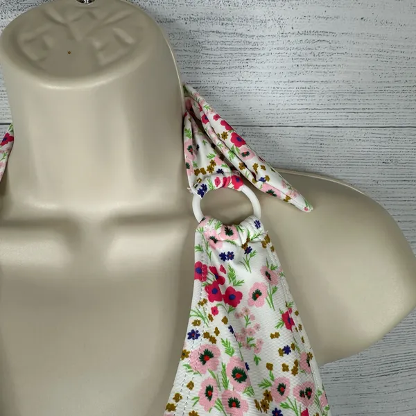 Lulus Womens size Medium Vacation Calling White Floral O-Ring One Piece Swimsuit - Image 6