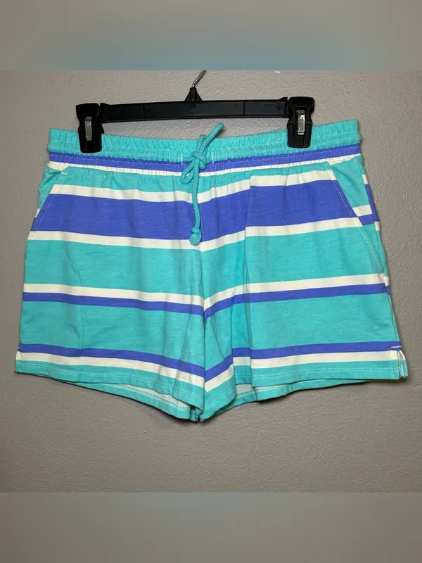 Wildfox Blue Striped Pullover Sweater & Shorts Loungewear Set Womens Size Medium - Image 10