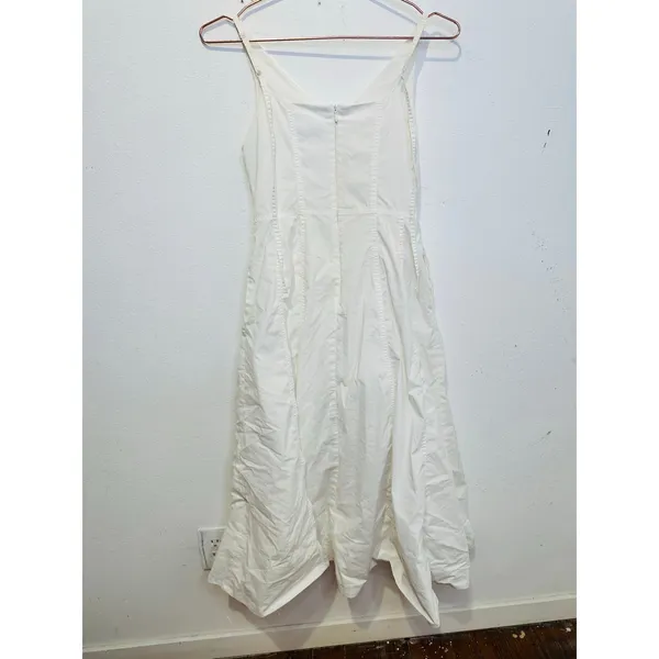 DUNST Women's White Flattering V-Neckline Skirt Flowy A-Line Maxi Dress Size XS - Image 8