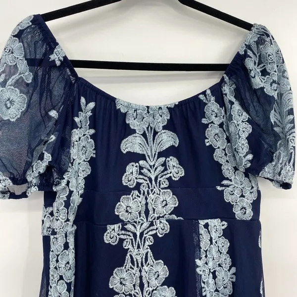 Altar'd State Fit n Flare Dress Lace Overlay Mini Short Sleeve Womens Large NEW - Image 4