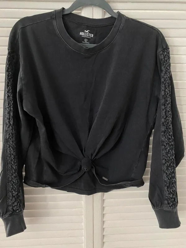 Hollister Garment-Dye Lace Boyfriend T-Shirt - Image 5