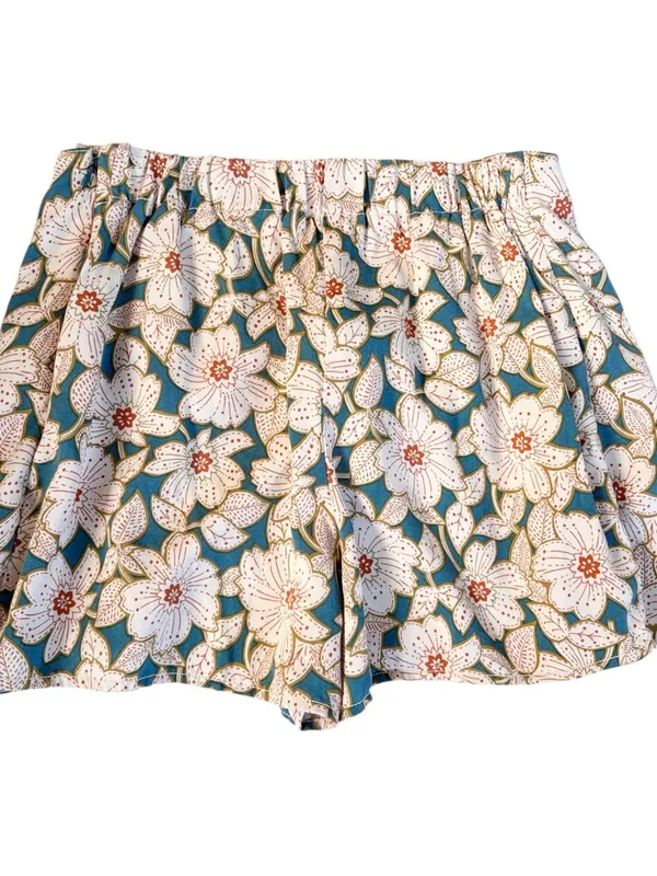 EUC Anthropologie Georgine Skirted Shorts Teal Floral Size XS - Image 8