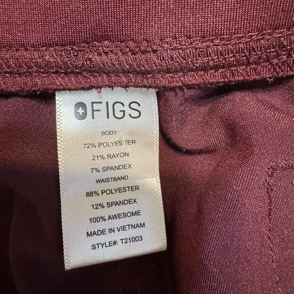 FIGS Pants ladies Large Burgundy Technical Collection Scrub pants Workwear - Image 9
