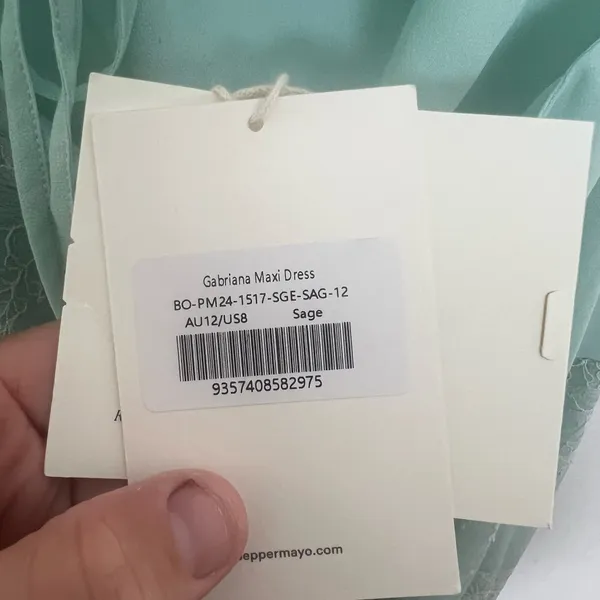NWT PEPPERMAYO- Gabriana Maxi Dress Sage Size 8 - Image 7