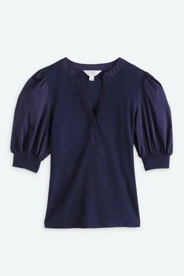 Market & spruce media poplin knit Henley top - Image 4