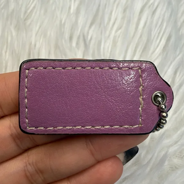 1.5" Coach Purple Fob Bag Charm Hang tag Hangtag - Image 2