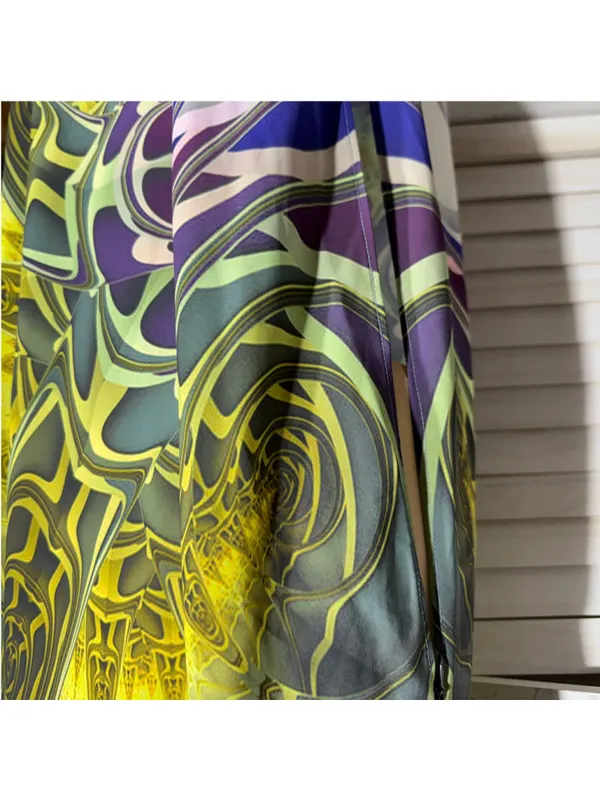 Vintage Y2K Kaftan boho maxi dress layer duster cover up Avant Garde futuristic - Image 10