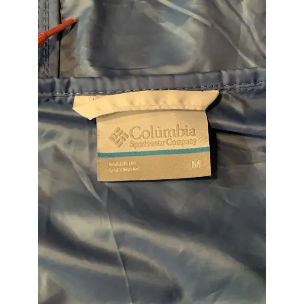 Columbia Womens Flash Forward Hooded Color Block Blue Windbreaker Size Medium - Image 3