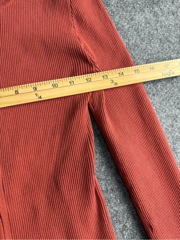 Active USA Woman’s Large stretchy Brick Red Zip-Up Sweater and under shirt - Image 3