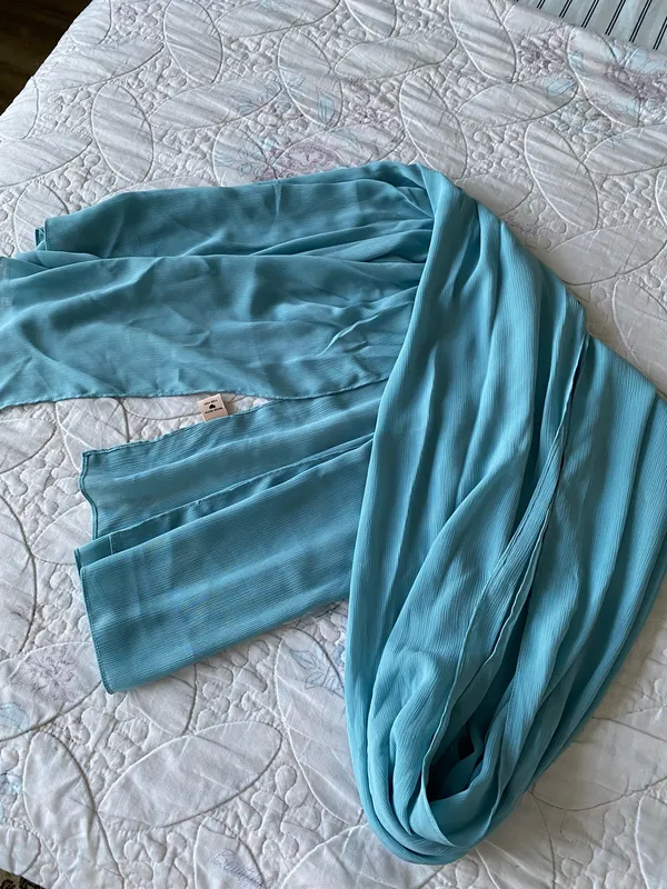 VOILE CHIC Premium Chiffon Light Blue Hijab Scarf For Women - Image 4