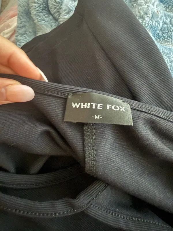 White fox black ribbed romper  - Image 2