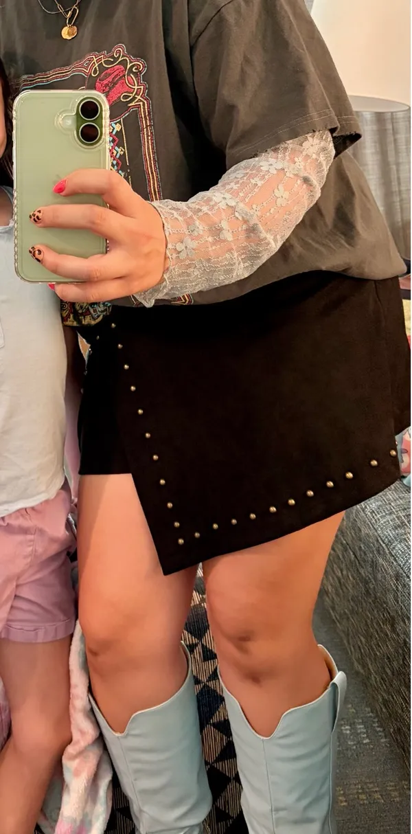 Cute and trendy black studded skort - Image 4