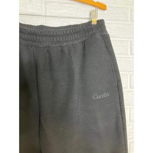 Comfrt black signature‎ sweatpants embroidered logo size XL casual loungewear - Image 2