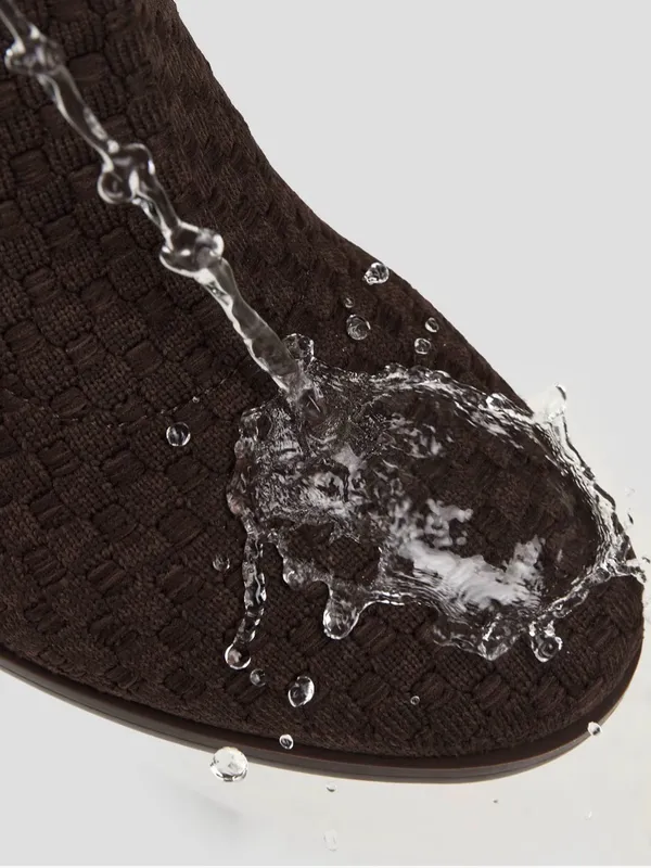 New VIVAIA Thalita Round-Toe Water-Repellent Heeled Boots in Brown 7.5 - Image 4